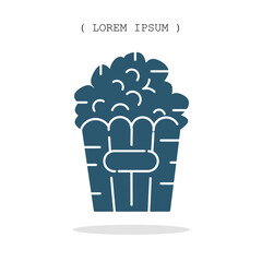 Vector symbol. Popcorn icon illustration. Stock vector symbol illustration design.