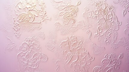 Embossed Floral Pattern on Pink Textured Wall