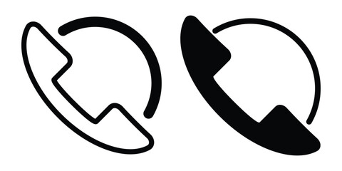 Phone icon. Illustration of a telephone call.