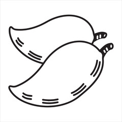 Mango silhouette line art illustration.