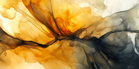 Fototapeta premium Expressive abstract painting with vibrant colors and dynamic movement.