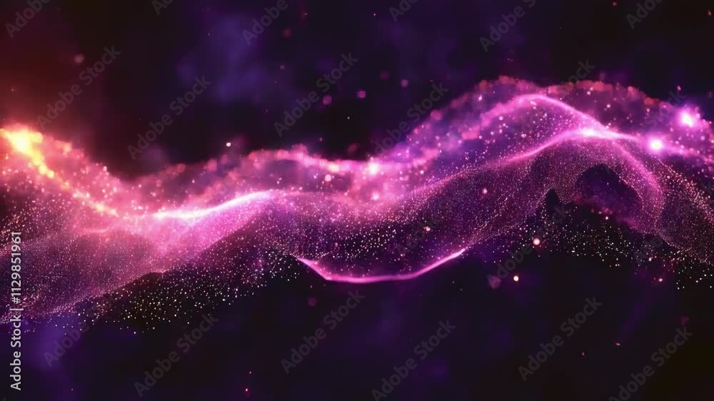 Wall mural glowing particle effect on dark background