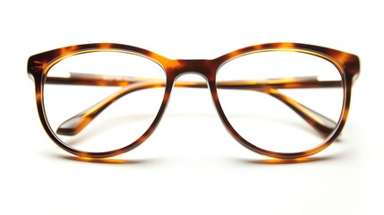 A high-quality image of retro-style eyeglasses isolated on a white background.--ar 16:9