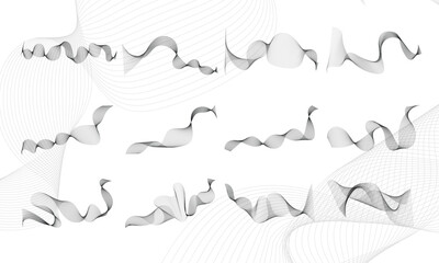 abstract wave line design set
