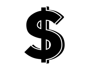 dollar sign symbol isolated on transparent background 