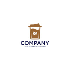 coffee shop logo design with drinks