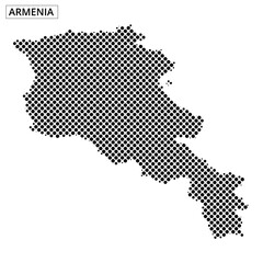 Exploring the dotted representation of Armenia's geographical outline and features