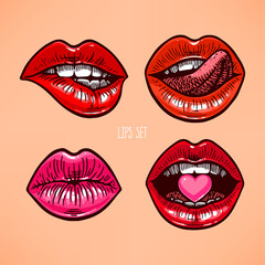 set of different lips