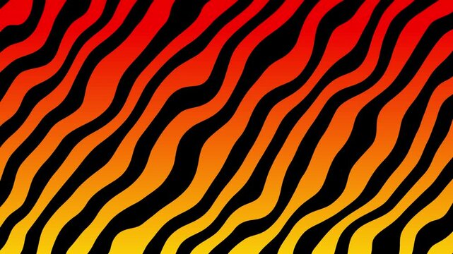 Flowing stripes in black and orange-yellow