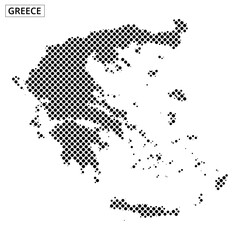 Outline of Greece Featuring Geographic Patterns and Texture Details