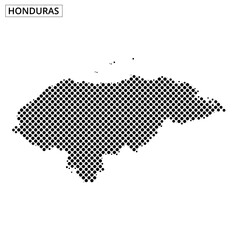 Fototapeta premium Map outline of Honduras with dot pattern highlighting the country’s shape