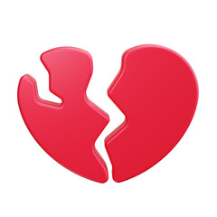 Broken Heart 3d Render Icons