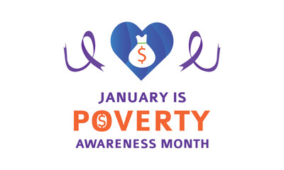Vector On The Theme Of Poverty Awareness Month,,Observed Each Year During January Design Cards ,Or Design Poster,