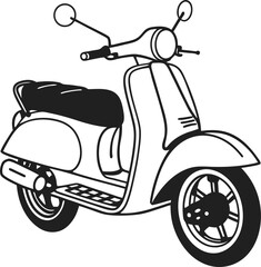 Scooter motorcycle vector cartoon illustration isolated on white background. the illustration of scooter vector. Suitable for transportation, sign or symbol.