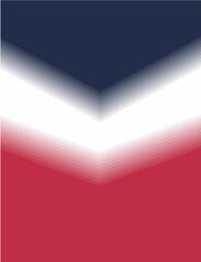 A red, white and blue chevron patterned background with a white stripe