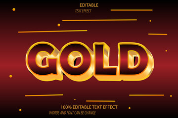gold editable text effect 3d emboss luxury style