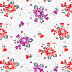 Bouquet of flowers pattern on wild flowers
