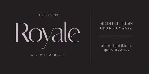 Royale typography beauty fashion elegant minimalist serif italic fonts decorative wedding vintage retro logos. Minimal luxury font alphabet logo. Vector illustration © designfourmonths