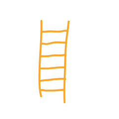 Tall ladder work tool  climb stairway stand high staircase metal aluminium or wooden stairs renovation 