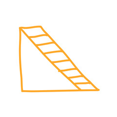 Tall ladder work tool  climb stairway stand high staircase metal aluminium or wooden stairs renovation 