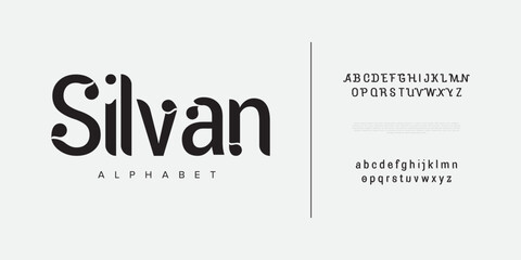 Obraz premium Silvan typography beauty fashion elegant minimalist serif italic fonts decorative wedding vintage retro logos. Minimal luxury font alphabet logo. Vector illustration
