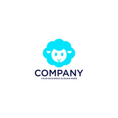sheep logo design with cloud