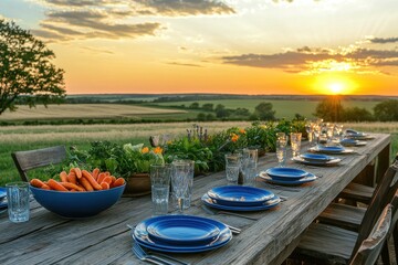 Obraz premium Sunset Dinner in the Countryside