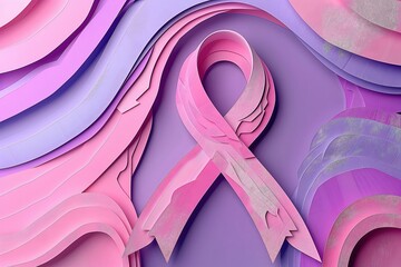 World Cancer Day Illustrated in Hopeful Paper Cut Ribbon Design