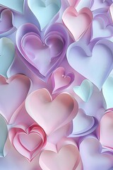 Delicate D Paper Art Heart Composition for Valentines Day