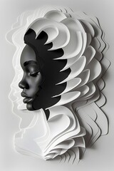 Minimalist Paper Silhouettes Honoring Influential Women Throughout History with Geometric Modernist Design