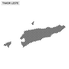 Detailed map outline of Timor Leste highlighting geographical features and contours