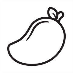 Mango silhouette line art illustration.
