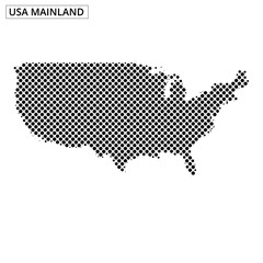 Fototapeta premium Detailed dot map representation of the United States of America with Alaska and Hawaii