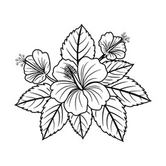 A doodle style icon of hibiscus flower