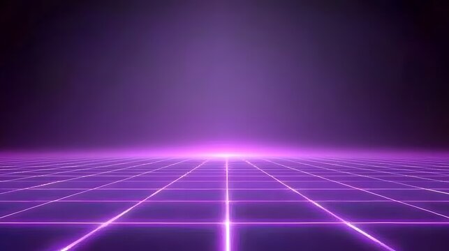 Purple glowing grid on dark background.