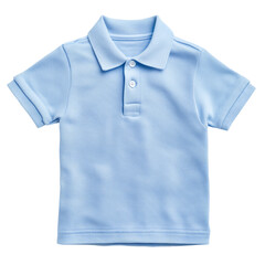 Casual blue polo shirt on transparency background apparel product studio setting focused perspective for fashion appeal