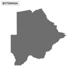 Detailed dot pattern representation of Botswana showcasing its geographical shape