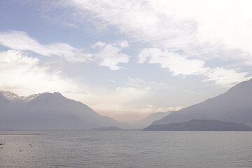 lake and mountains
