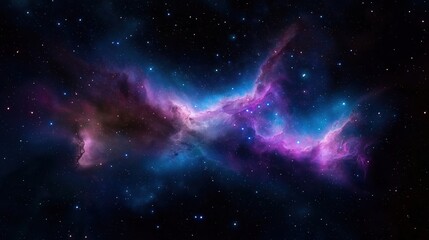 Obraz premium Vast expanse of space. Nebulae swirls with vibrant colors. Twinkling stars fill cosmos. Dreamy cosmic scene. Stunning galaxy view. Epic adventure fantasy realm. Imaginary universe. Space travel. Deep