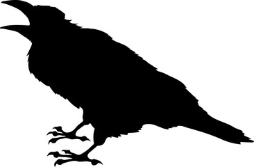 Bird Raven Crow Black Silhouette for Icon.