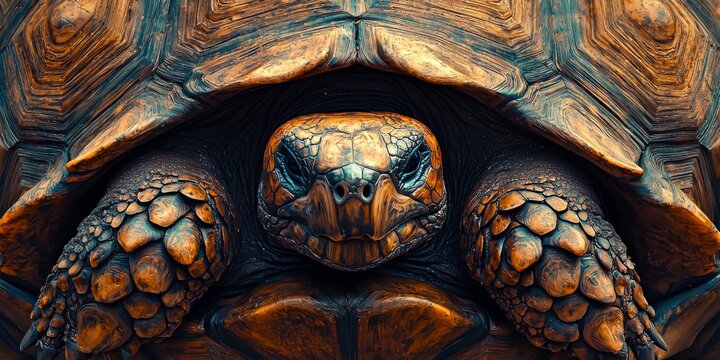 Giant Tortoise Shell Texture Closeup Wildlife Photo