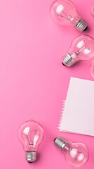 Pink Lightbulb Ideas Illustration