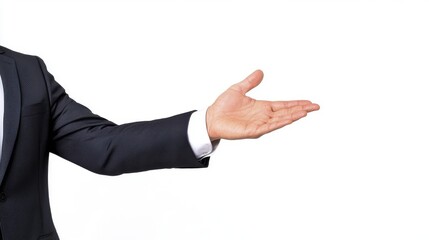 Obraz premium Businessman Offering Hand, Open Palm, Gesture | Minimalism