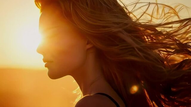 Soft Hair Movement Under the Light