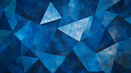 Blue abstract geometric pattern background with texture grunge, dark sapphire blue color and distressed grunge, modern abstract design. Sapphire. Illustration