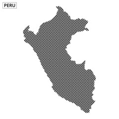 Obraz premium Stylized dot map of Peru highlighting geographical features