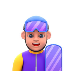 cartoon snowboarder Character 3D Avatar