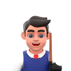 Cartoon Billiard Character 3D Avatar
