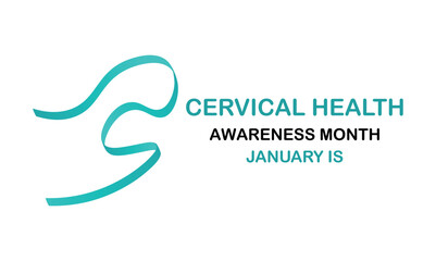 Cervical Health awareness month banner ribbon observed each year during January.