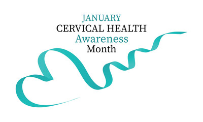 Cervical Health awareness month banner ribbon observed each year during January.